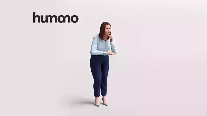 Humano Woman leaning on the railing -2501-045-3746 3D model