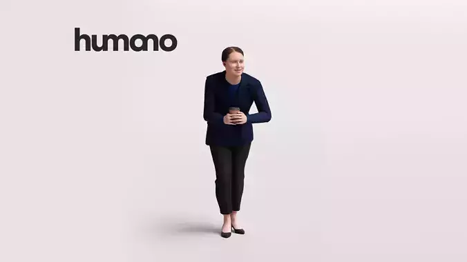 Humano Woman leaning on the railing -2501-043-3362 3D model
