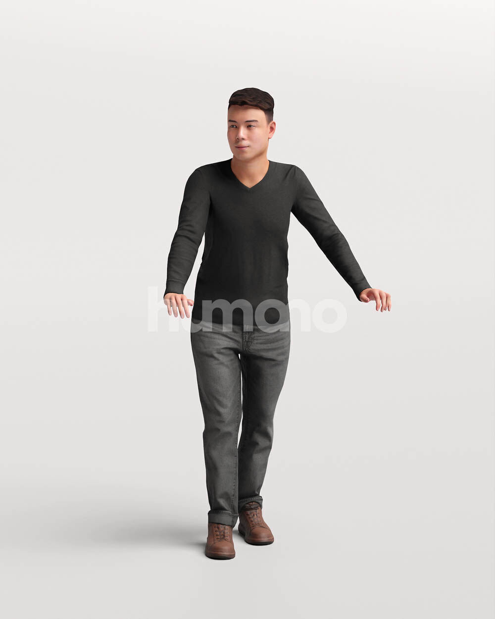 Humano Man leaning on the railing -2501-040-1824 3D model_5