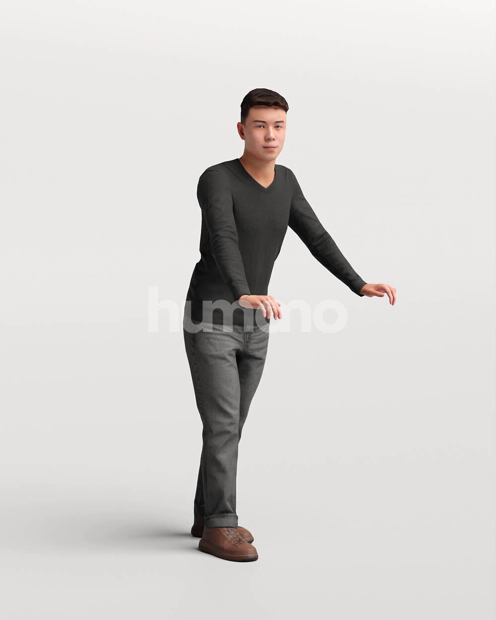 Humano Man leaning on the railing -2501-040-1824 3D model_7