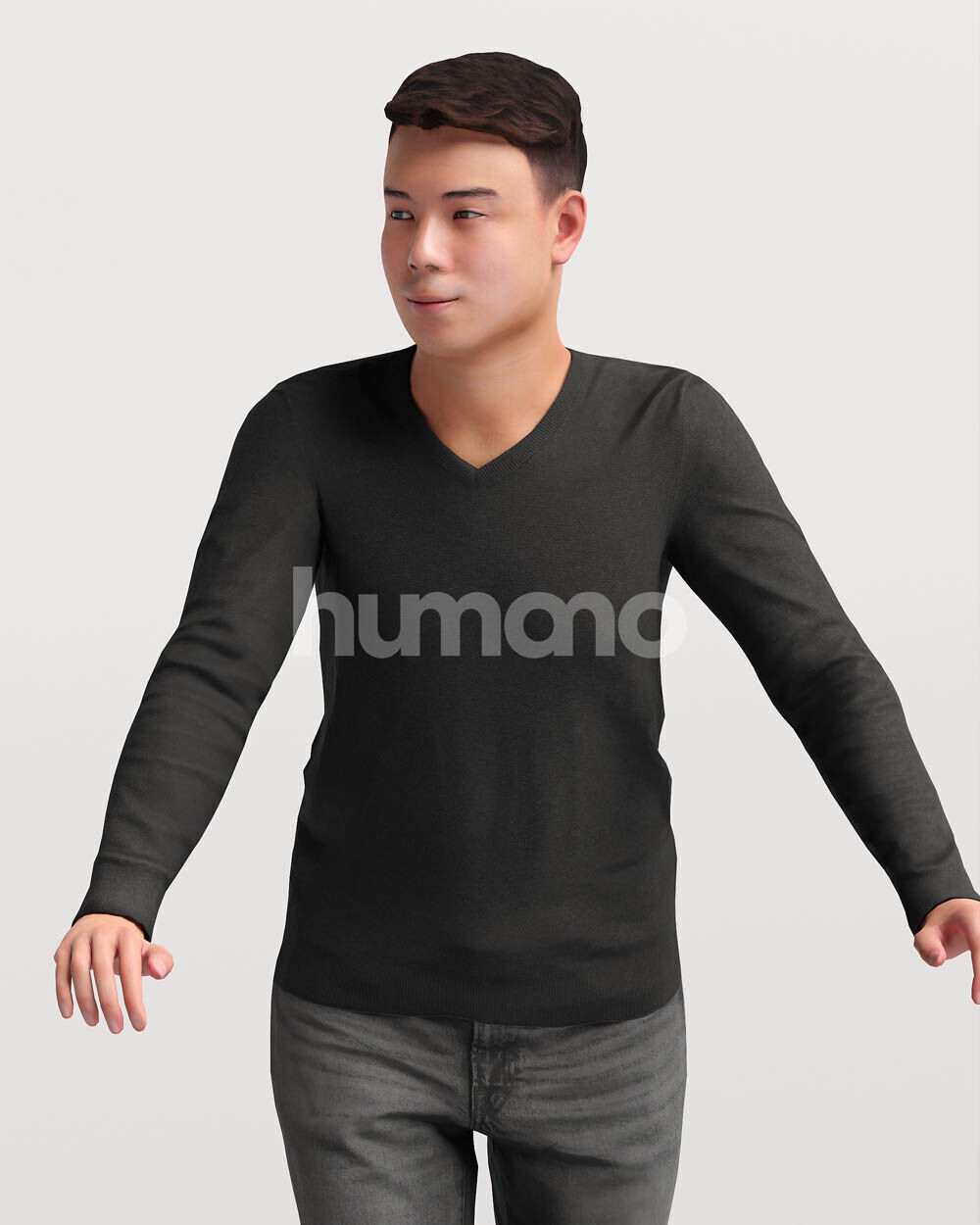 Humano Man leaning on the railing -2501-040-1824 3D model_10