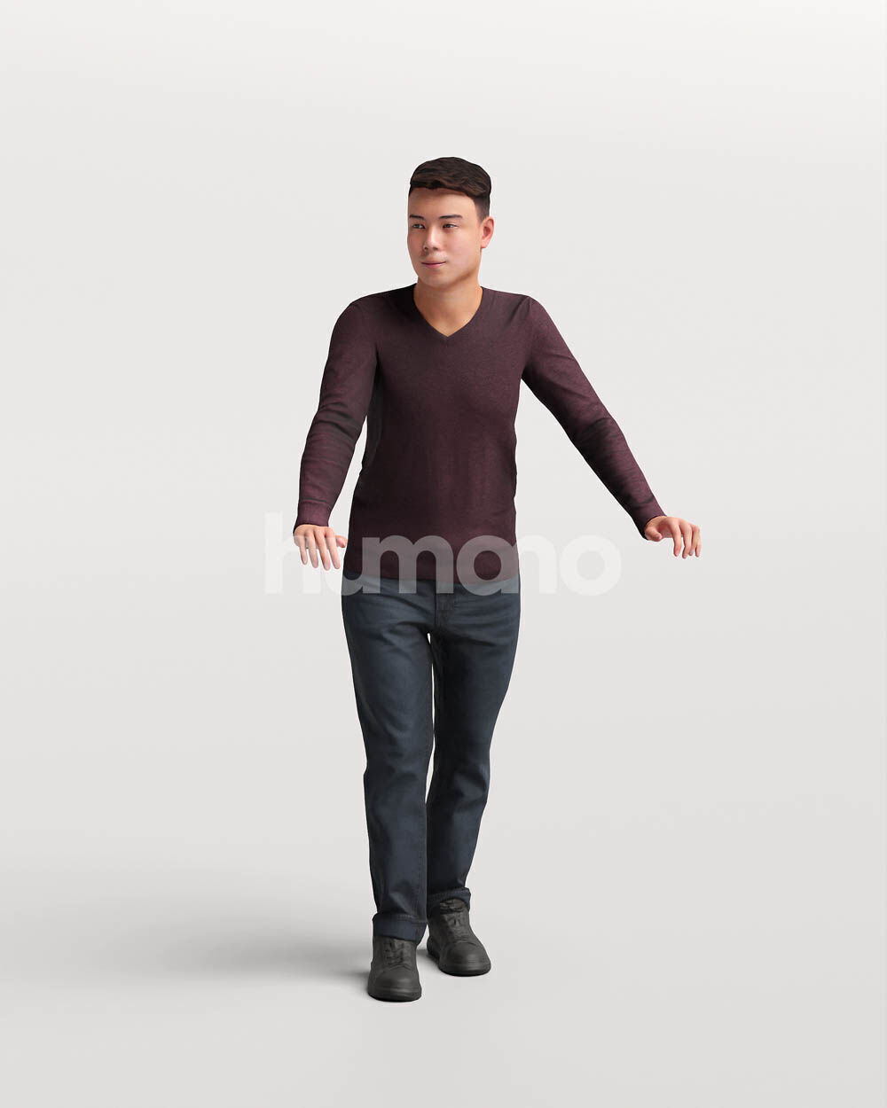 Humano Man leaning on the railing -2501-040-1824 3D model_13