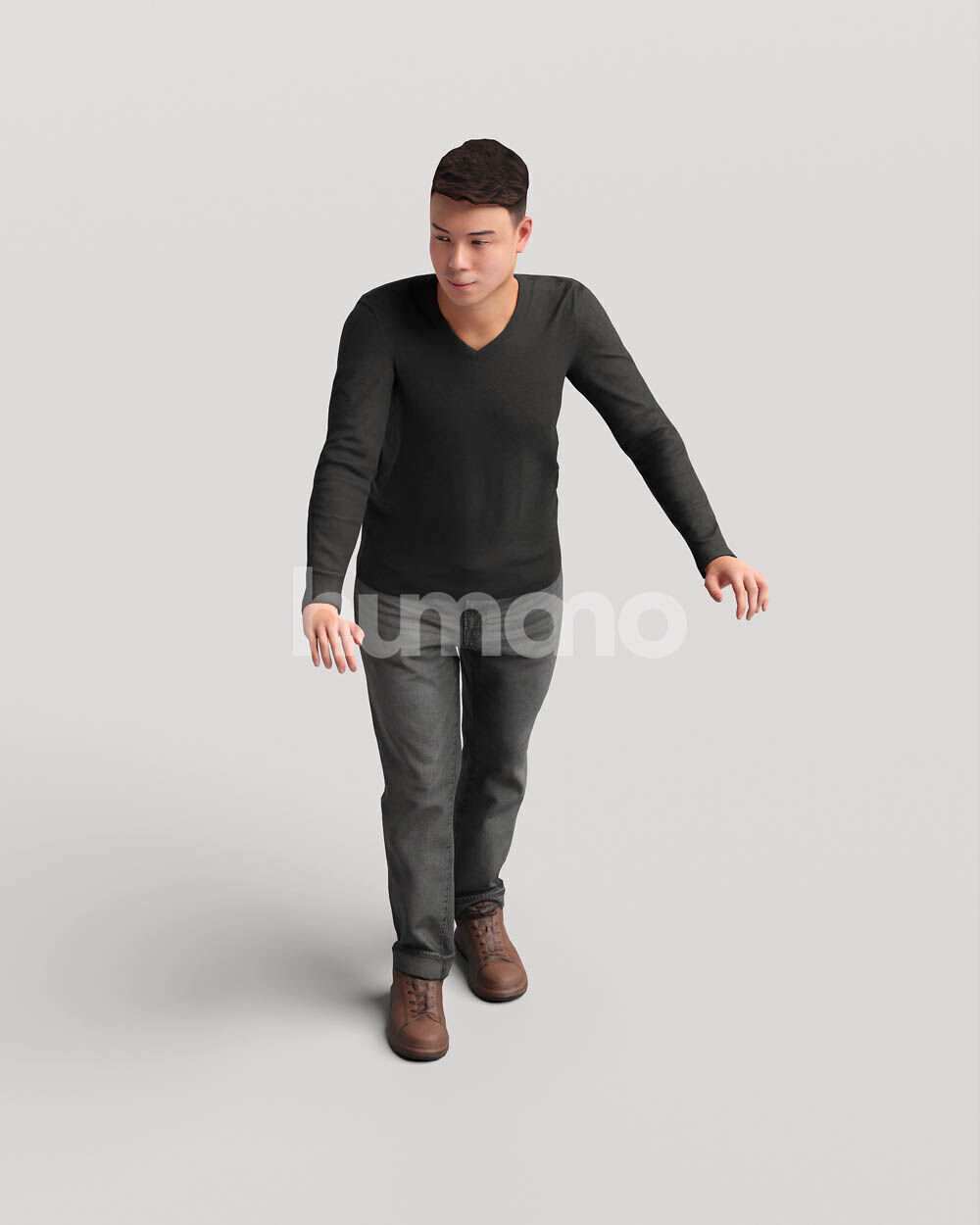 Humano Man leaning on the railing -2501-040-1824 3D model_12