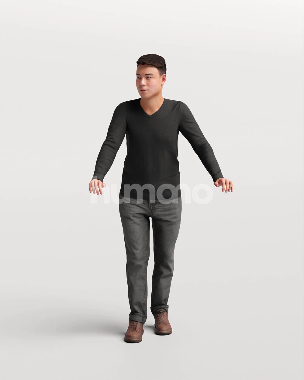 Humano Man leaning on the railing -2501-040-1824 3D model_8