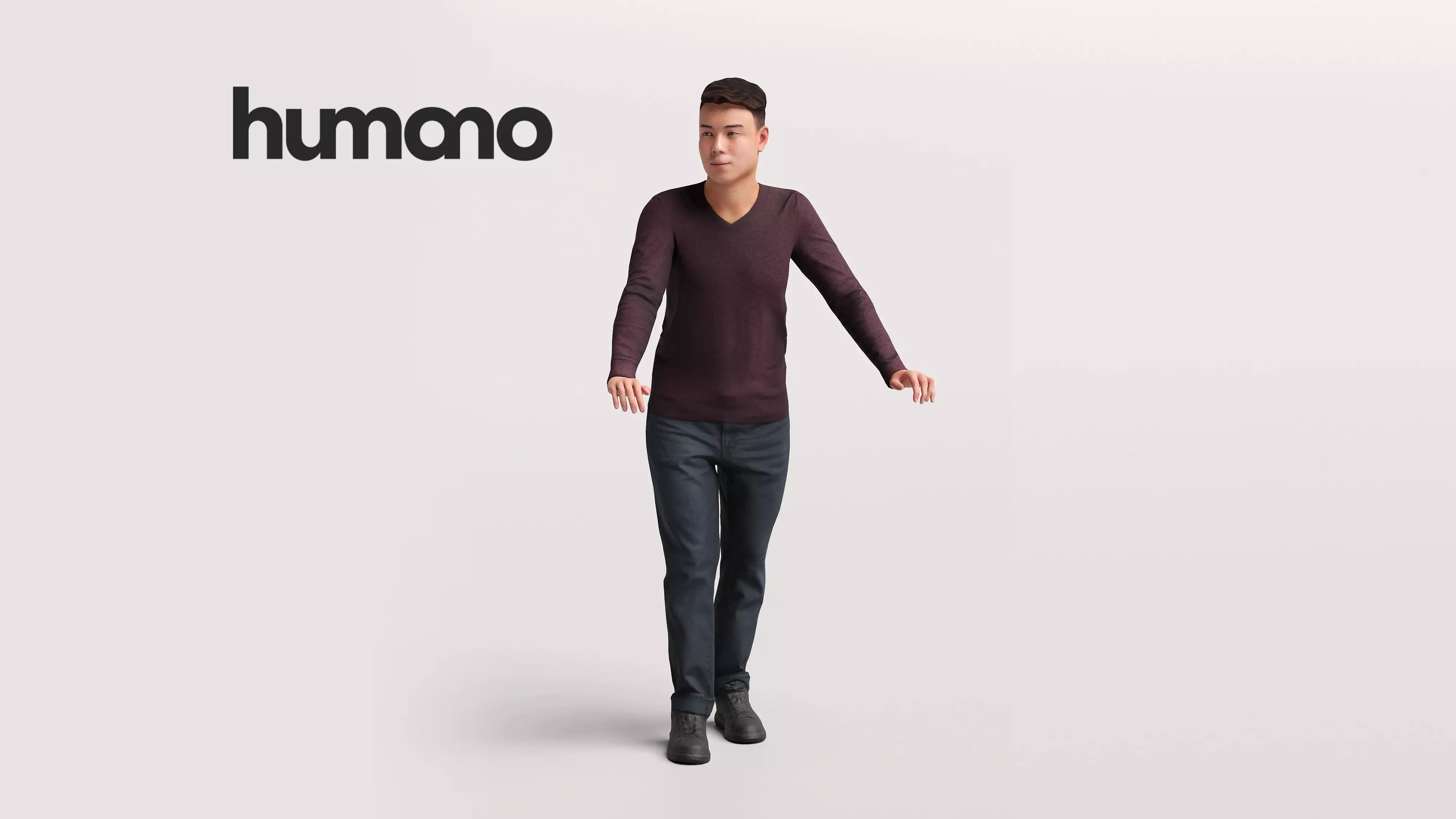 Humano Man leaning on the railing -2501-040-1824 3D model_0