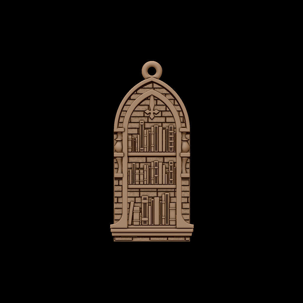 Pendant Monastery library 3D print model_1