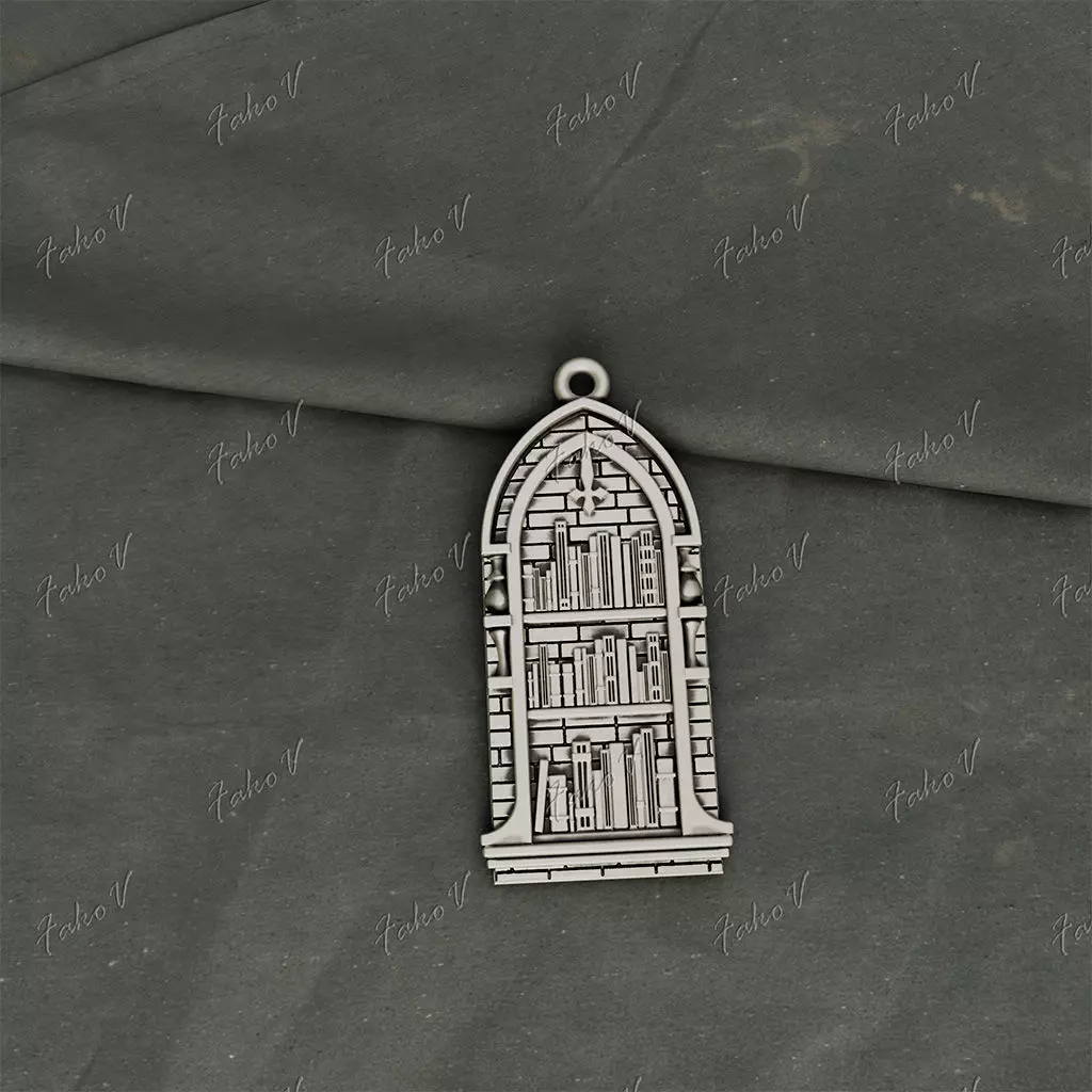 Pendant Monastery library 3D print model_0