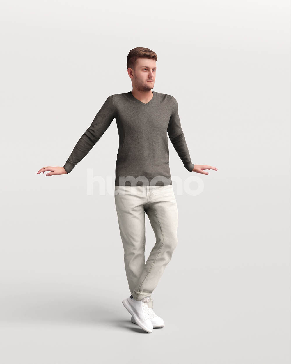 Humano Man leaning on the railing -2501-034-1822 3D model_14