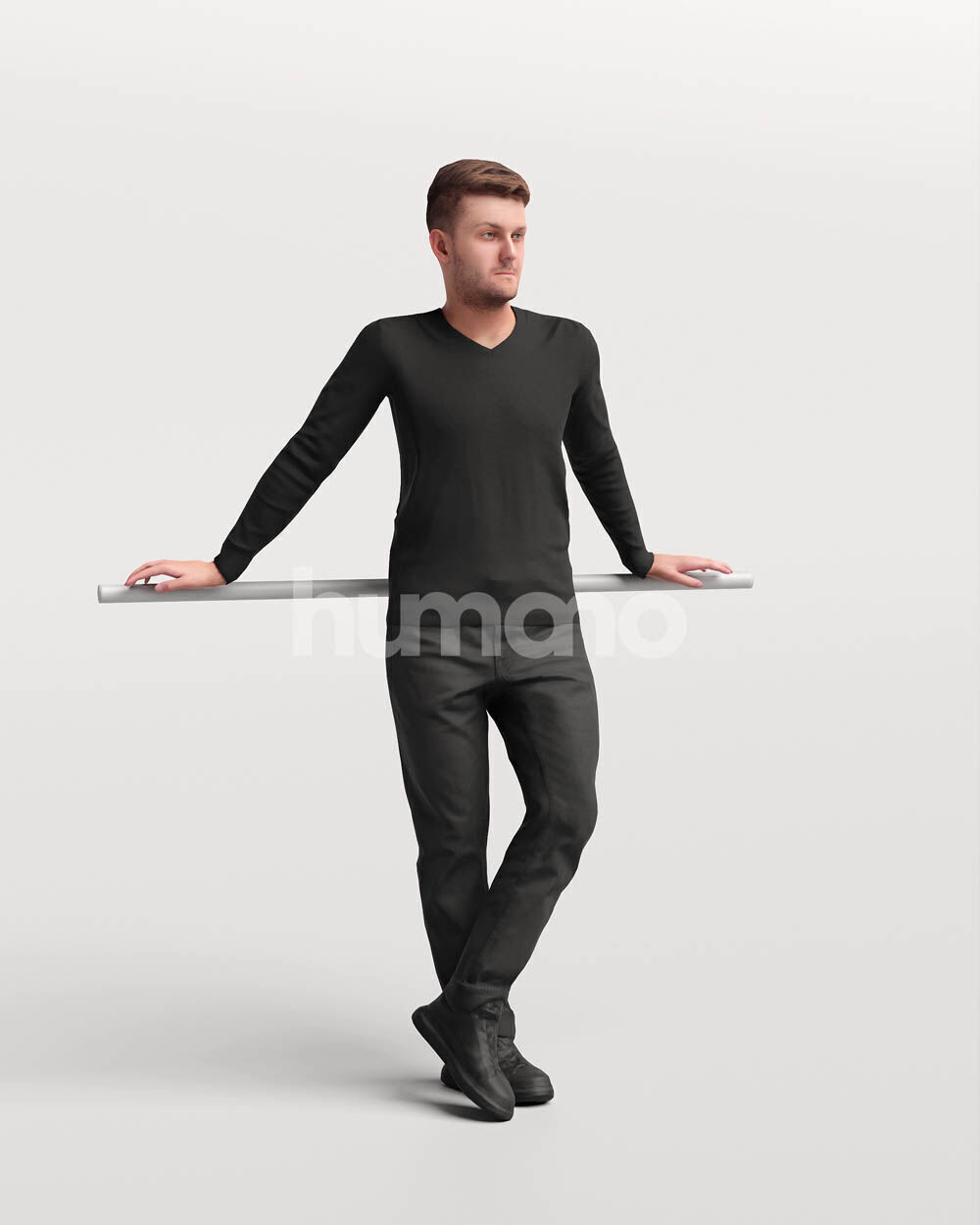 Humano Man leaning on the railing -2501-034-1822 3D model_4