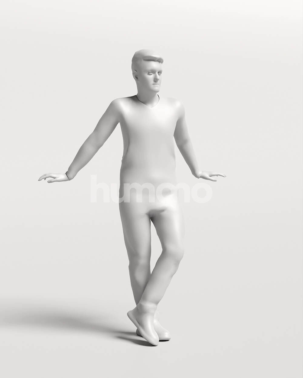 Humano Man leaning on the railing -2501-034-1822 3D model_3