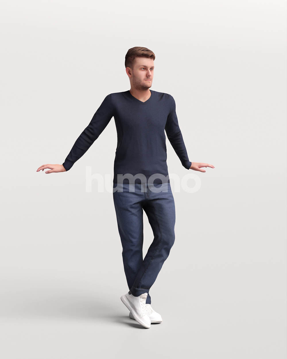 Humano Man leaning on the railing -2501-034-1822 3D model_13