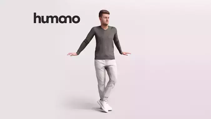 Humano Man leaning on the railing -2501-034-1822 3D model