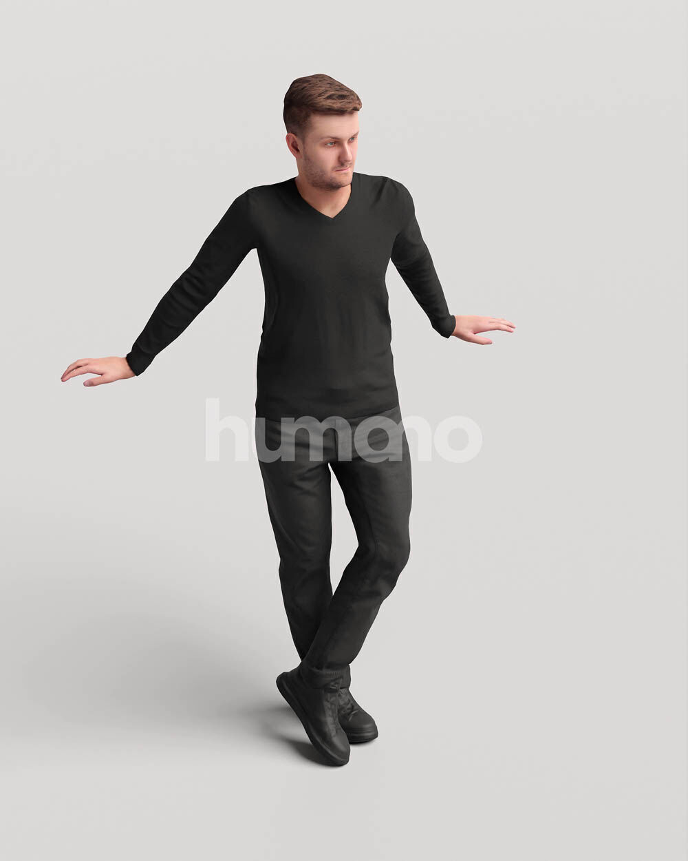 Humano Man leaning on the railing -2501-034-1822 3D model_12
