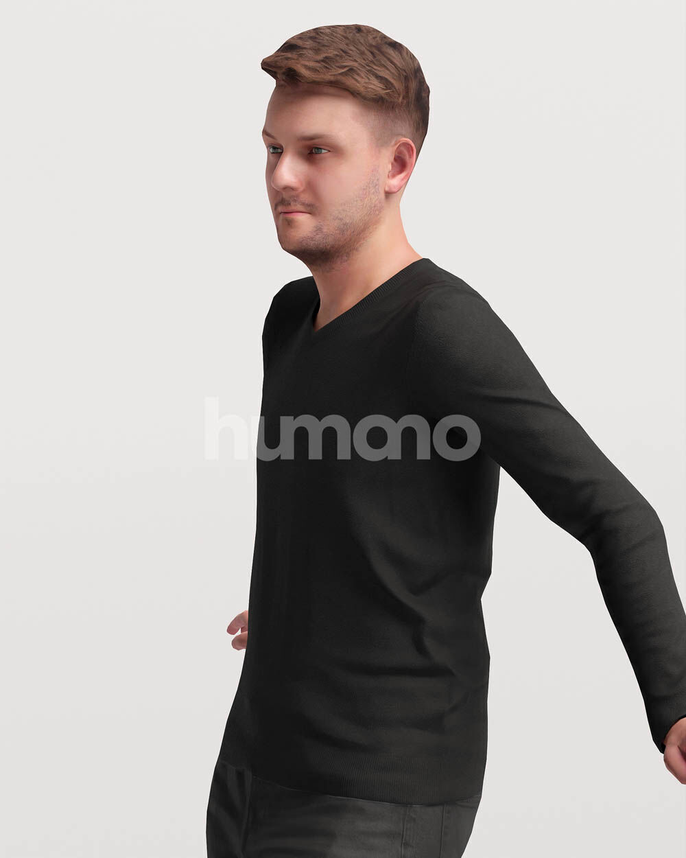 Humano Man leaning on the railing -2501-034-1822 3D model_11