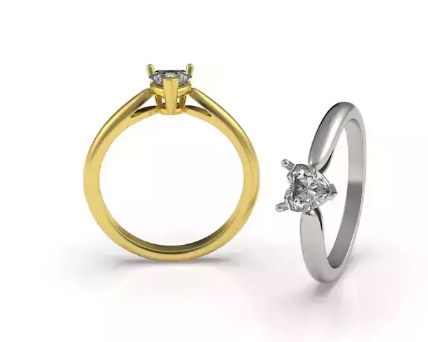 Engagement ring Heart Cut Diamond 5mm