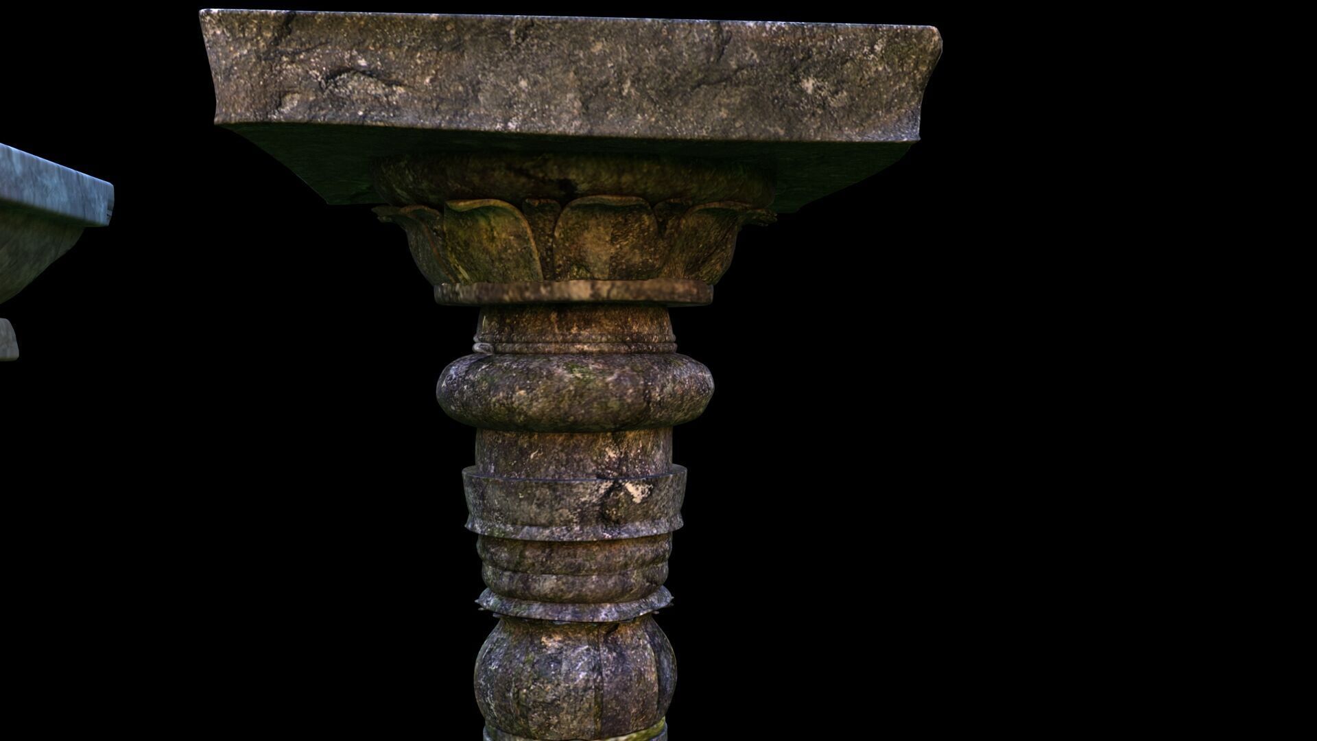 temple old pillar 3D model_4
