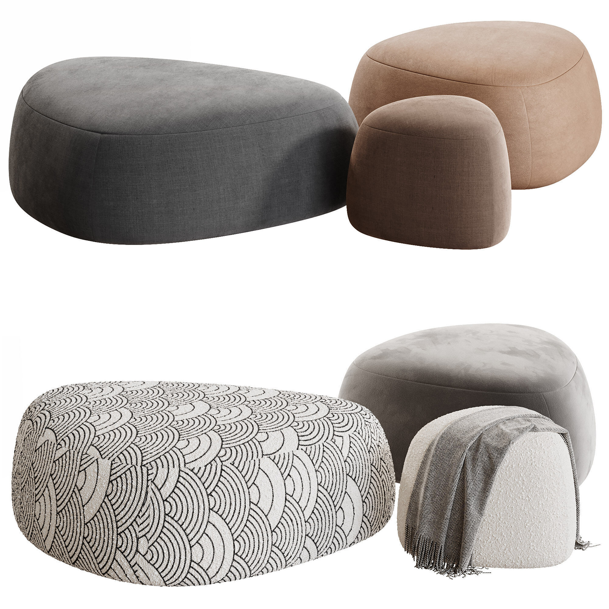 Pebble West Elm Low-poly 3D model_2