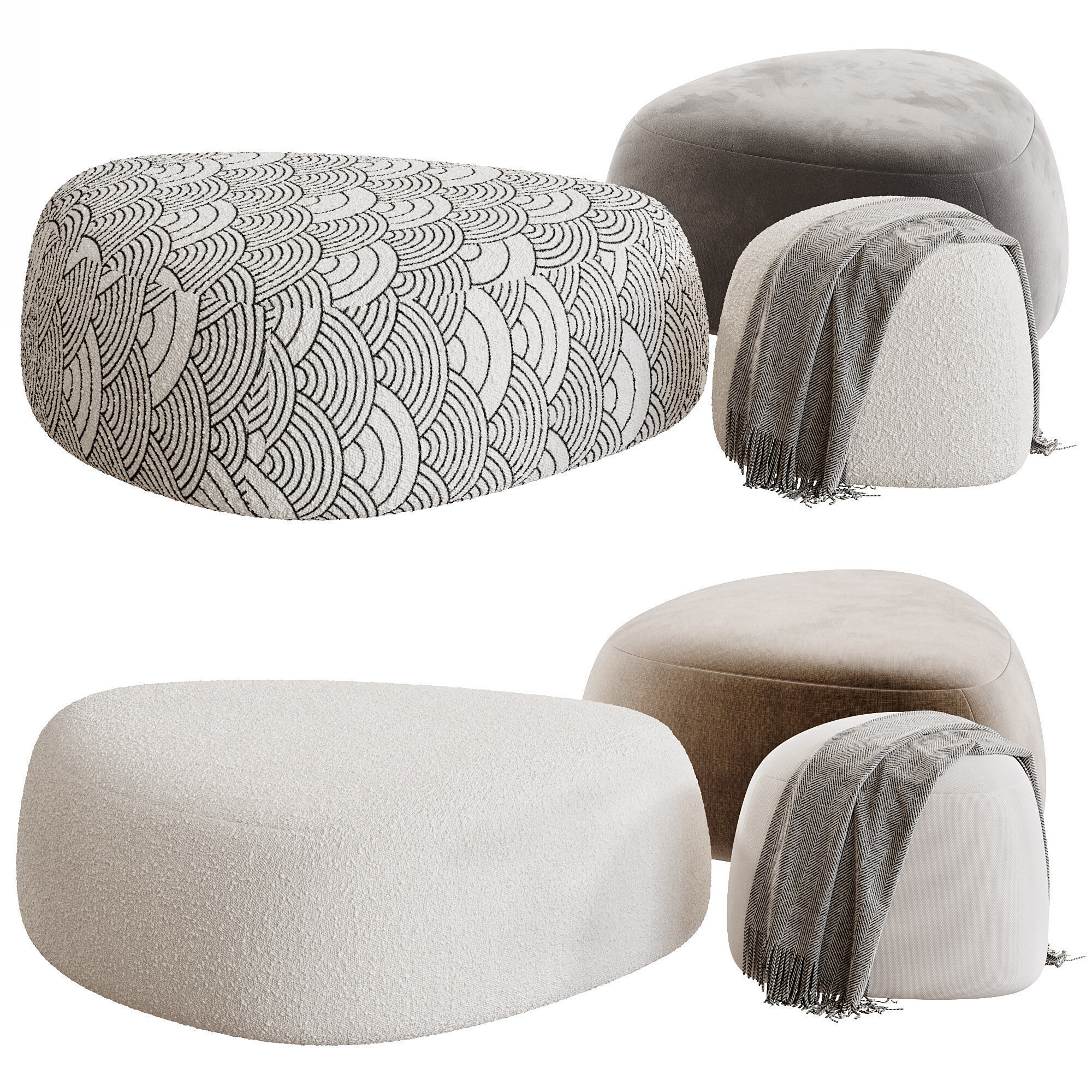 Pebble West Elm Low-poly 3D model_1