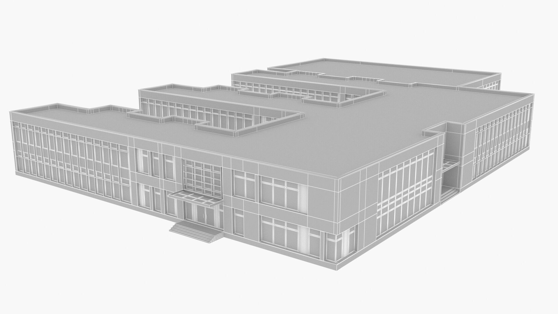 school Low-poly 3D model_14