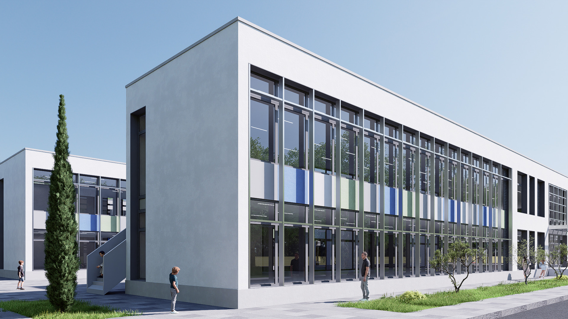 school Low-poly 3D model_4