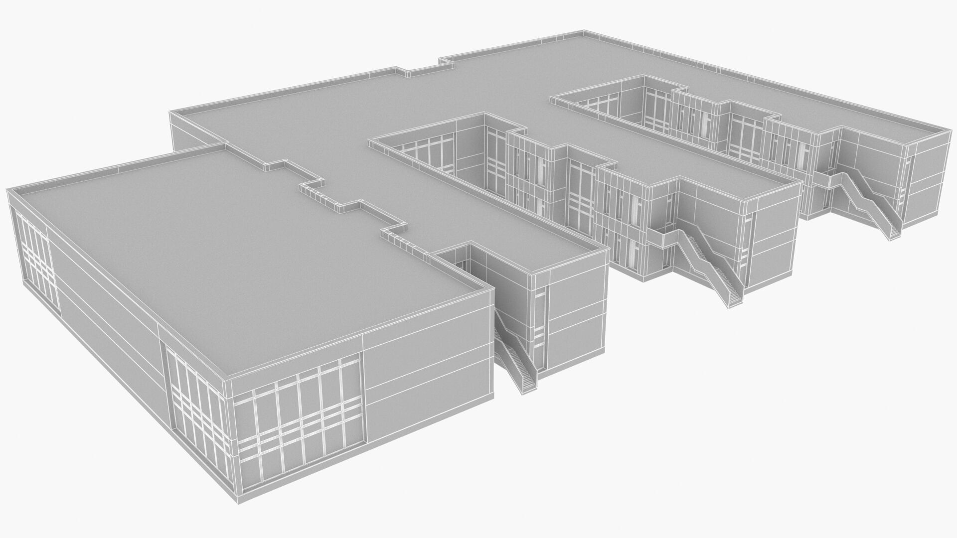school Low-poly 3D model_16