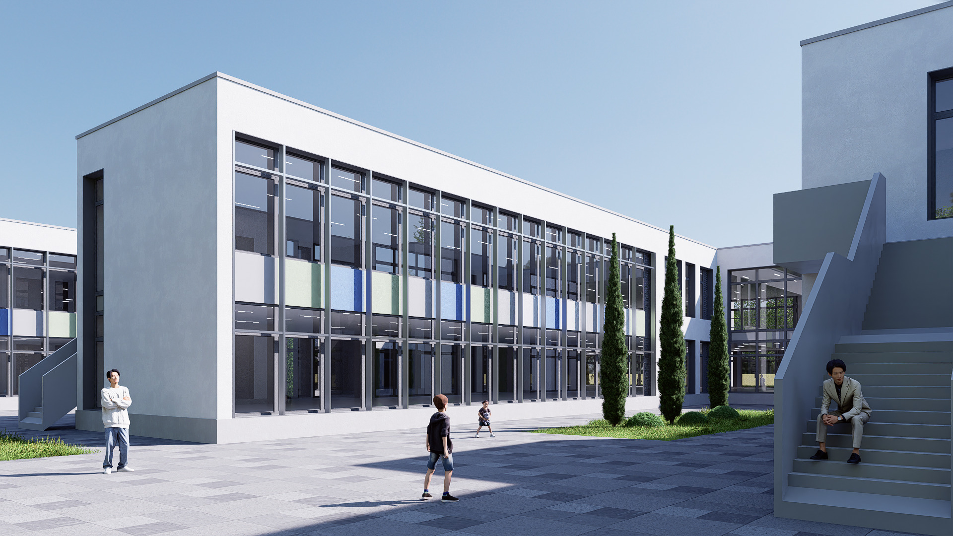 school Low-poly 3D model_2