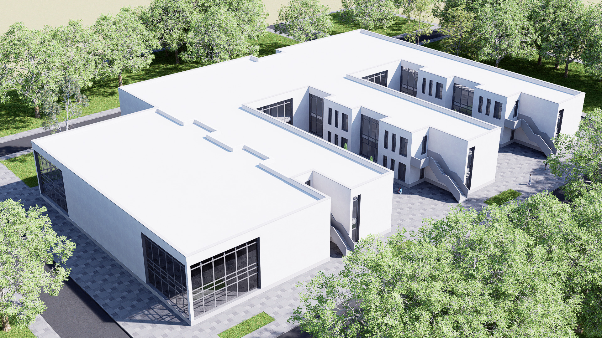 school Low-poly 3D model_8