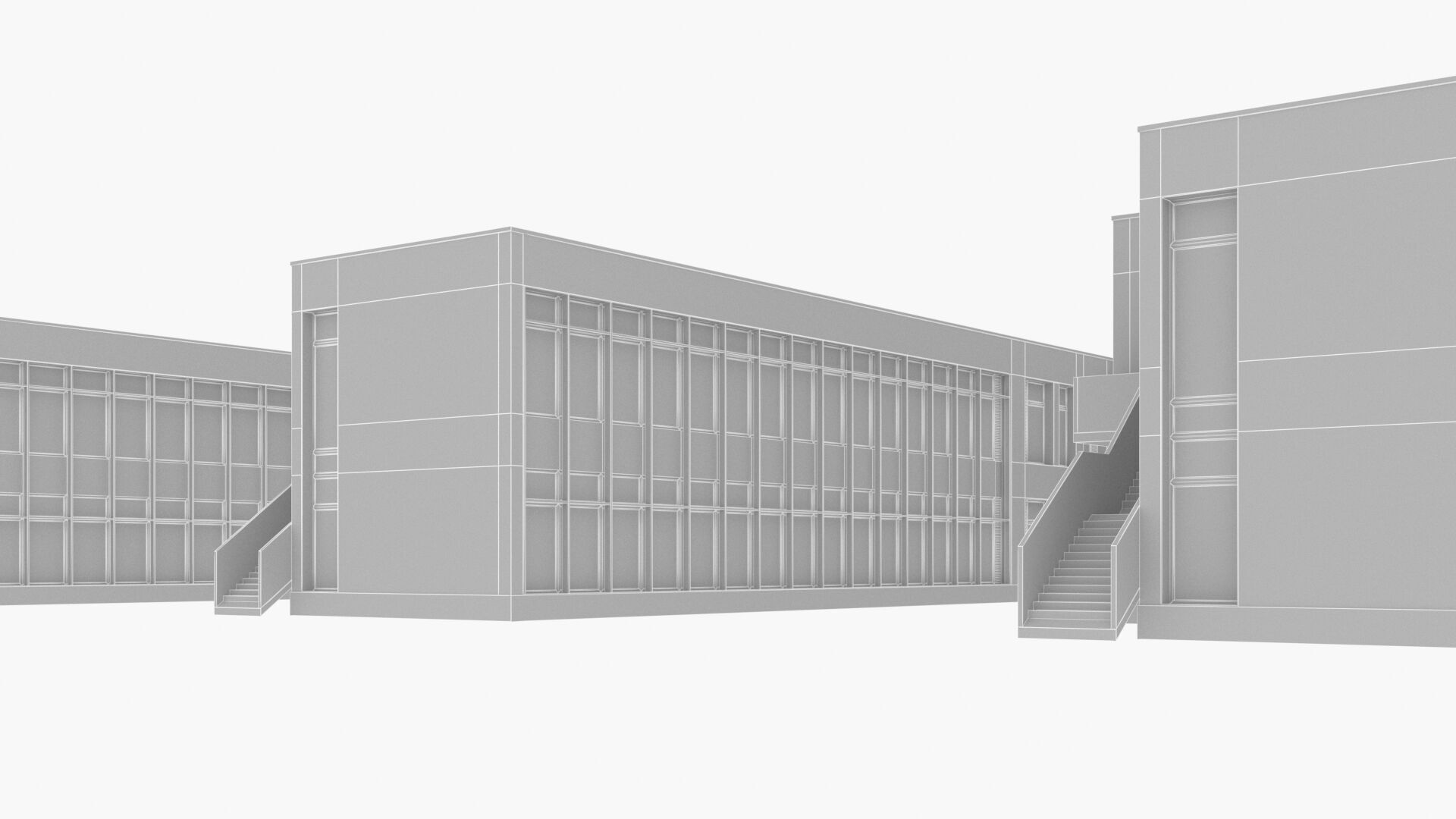 school Low-poly 3D model_19