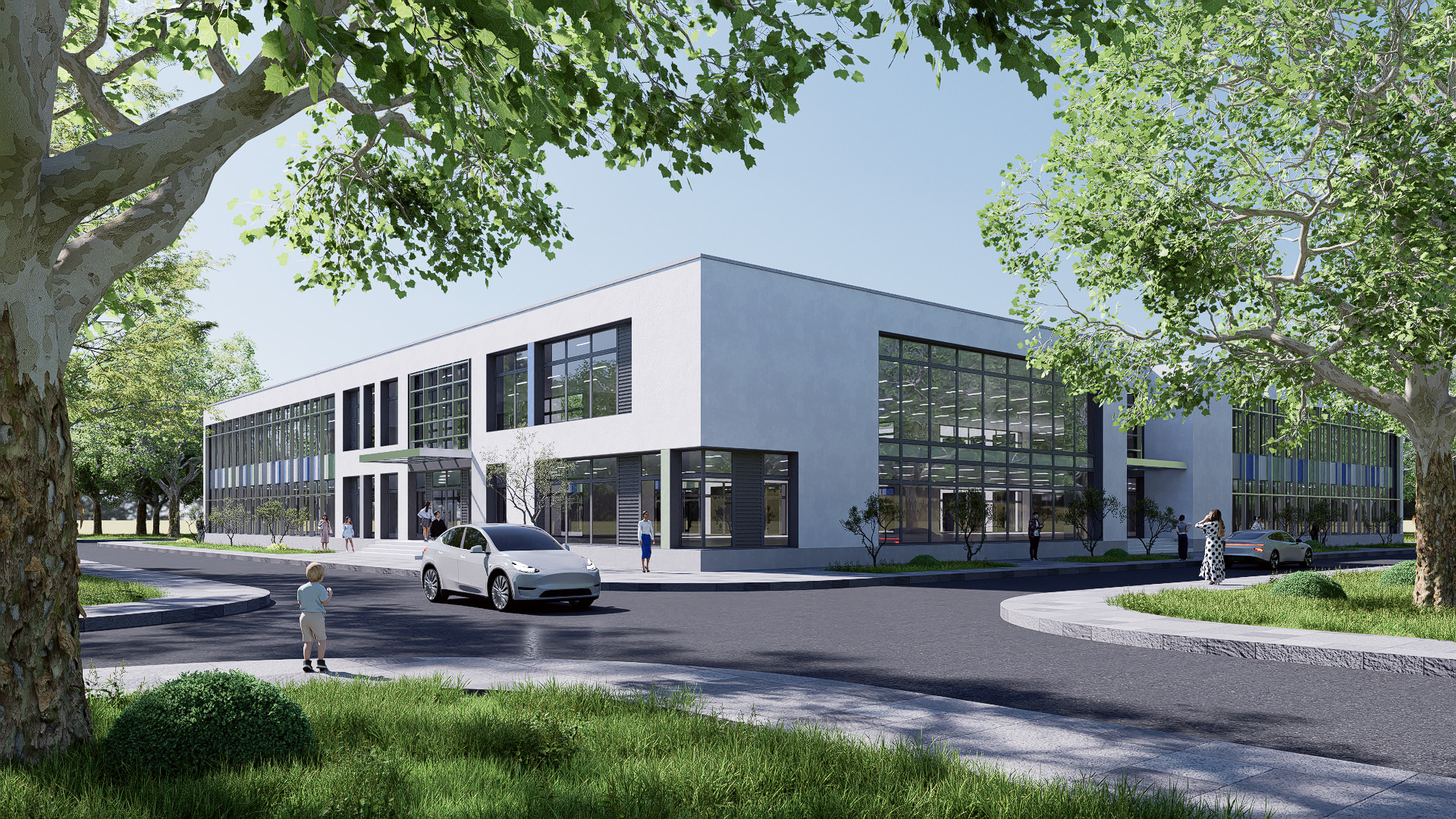 school Low-poly 3D model_1