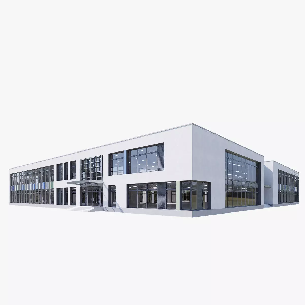 school Low-poly 3D model_0