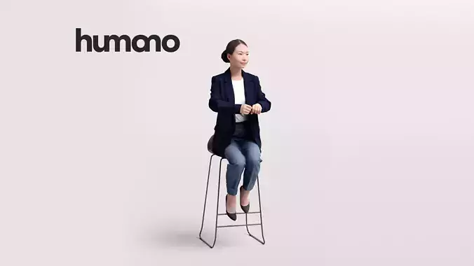 Humano Woman sitting on a stool -2502-083-5284