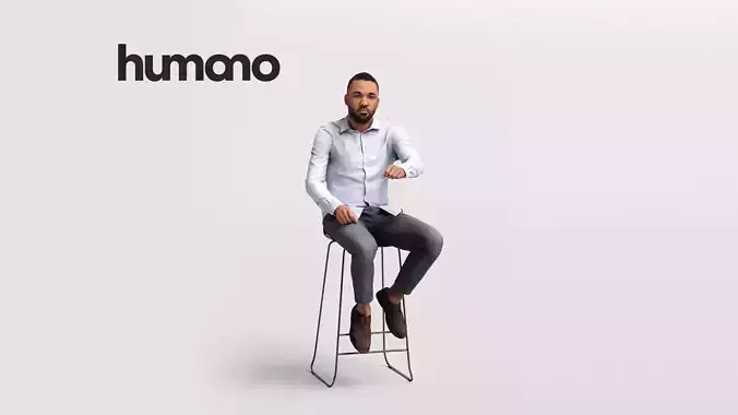 Humano Man sitting on a stool -2502-063-4732