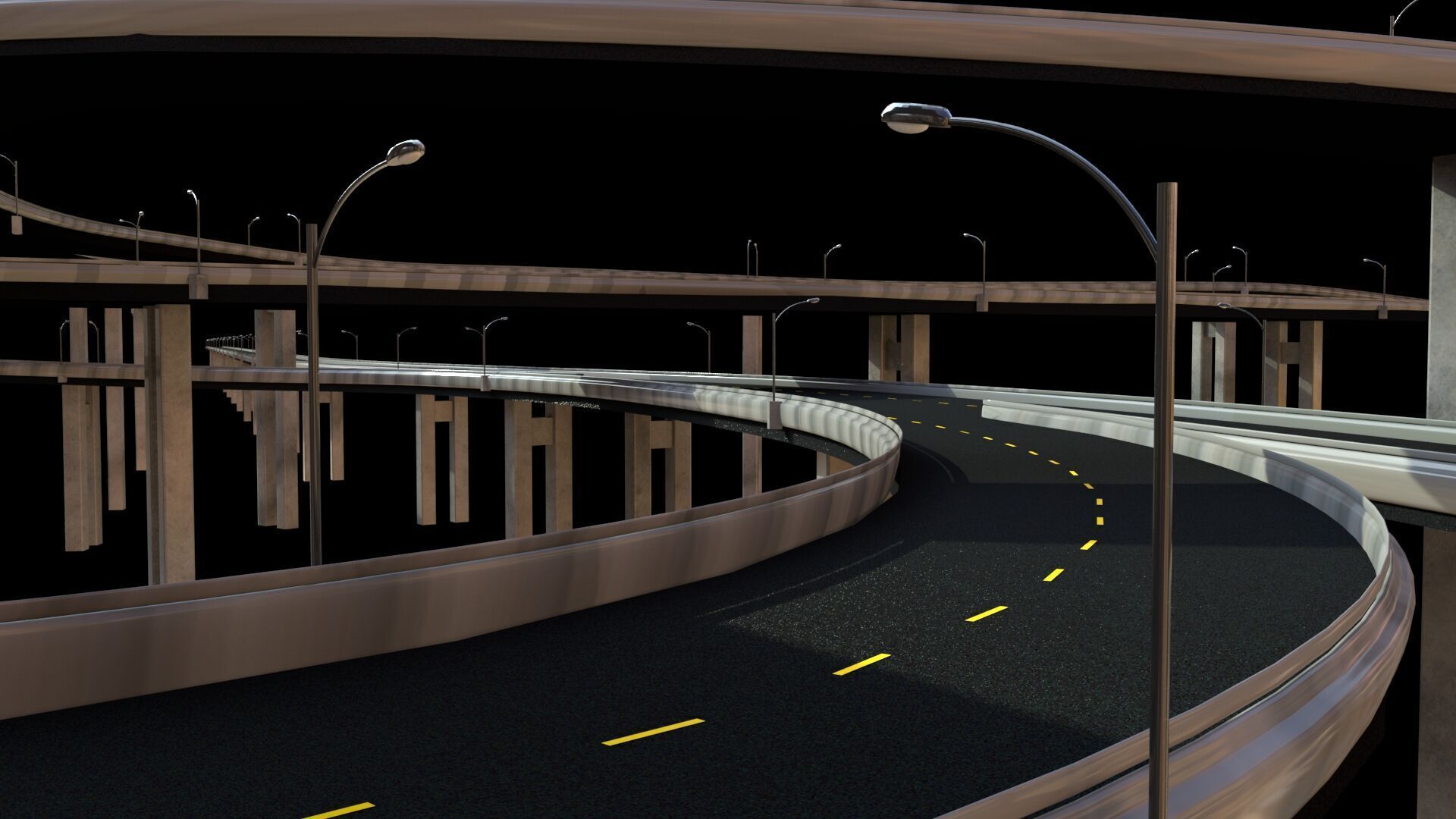 bridges road junction 3D model_6
