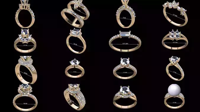100 Light wt Women ring 3D Model Collection