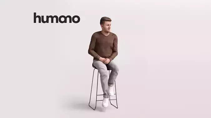 Humano Man sitting on a stool -2502-2502-034-1823