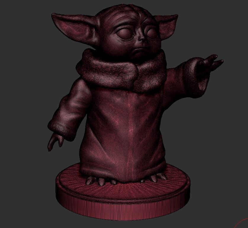 Baby yoda 3D print model_2