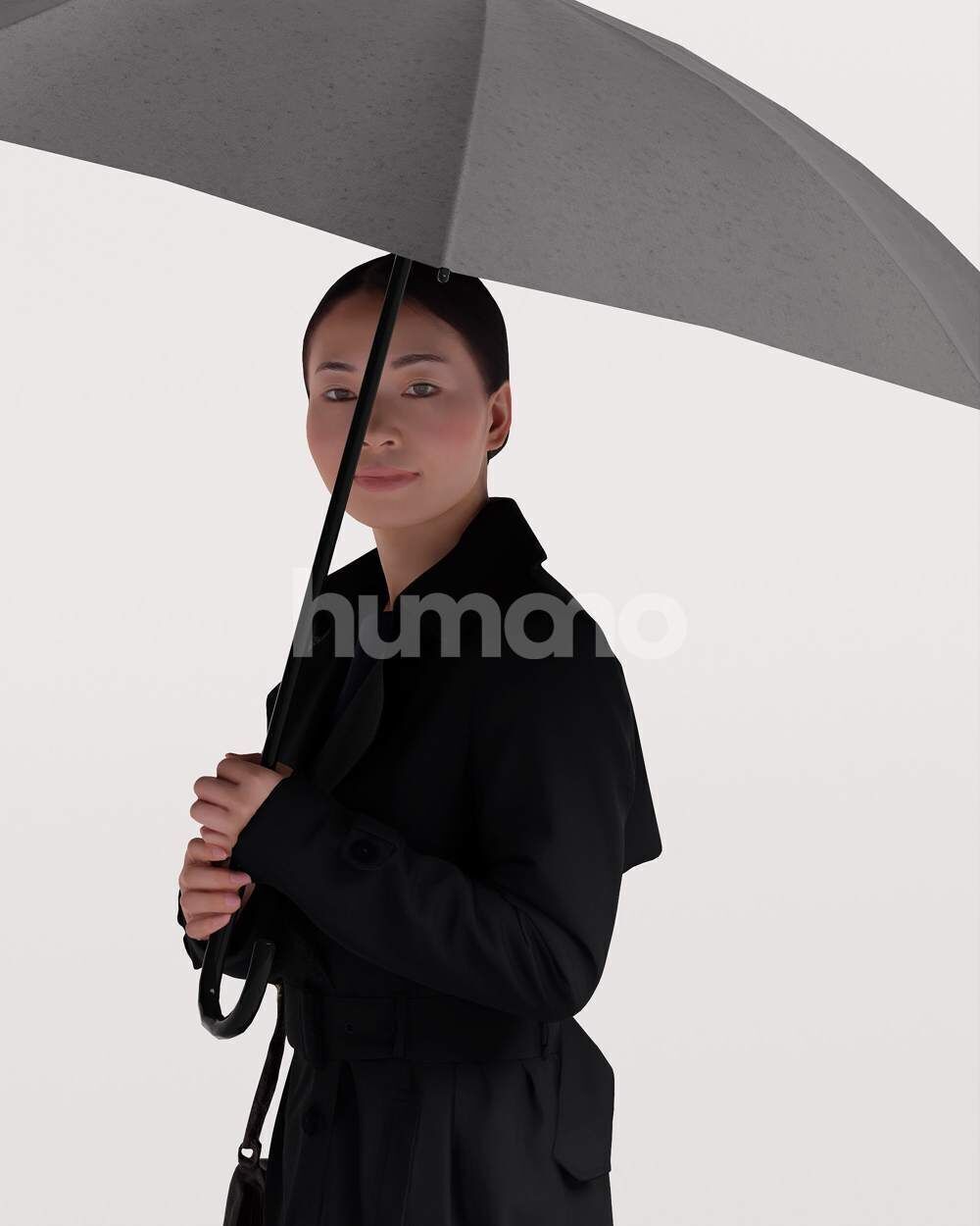 Humano Woman walking in coat  with umbrella -2503-083-5246 3D model_10