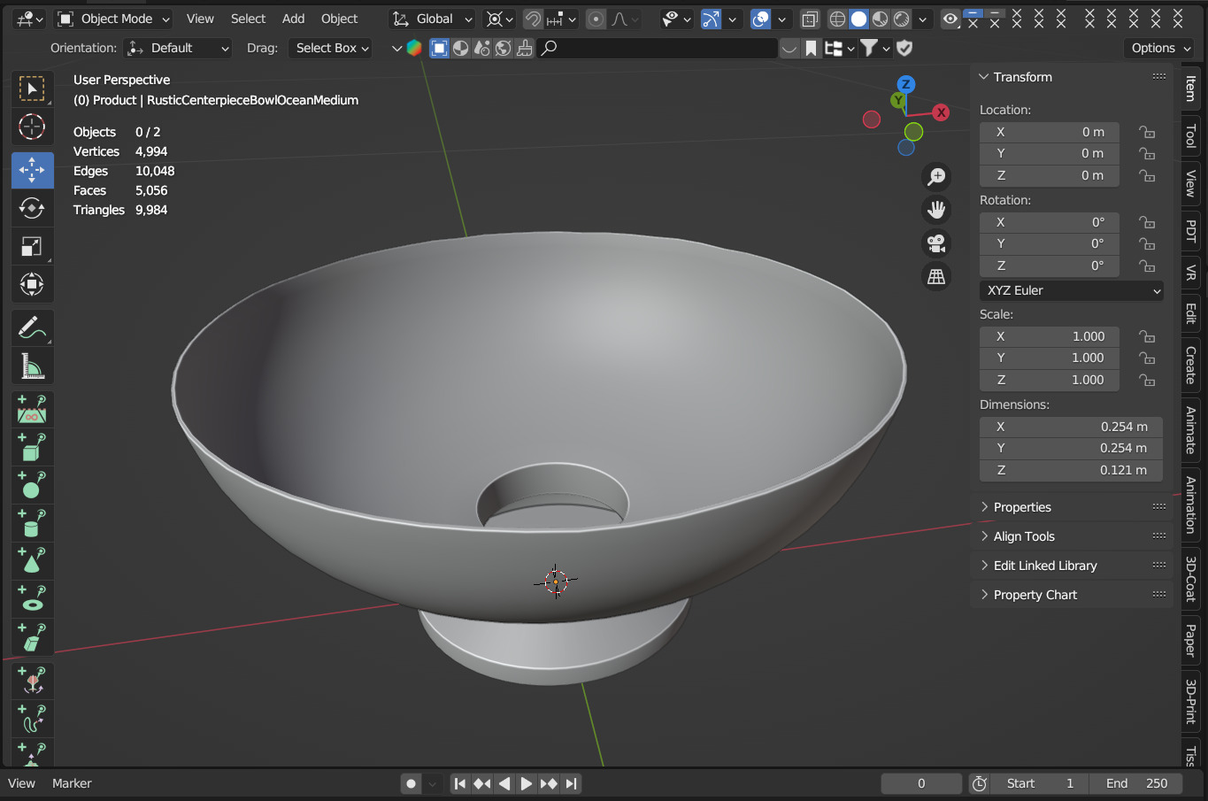 Rustic Centerpiece Bowl 3D model_5