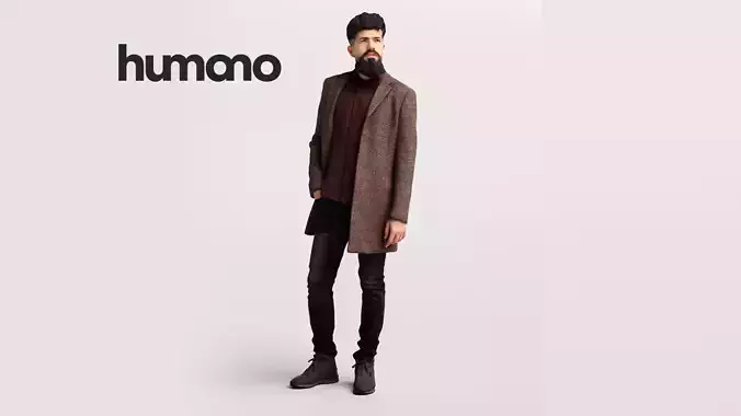 Humano Man walking in coat -2503-068-1447