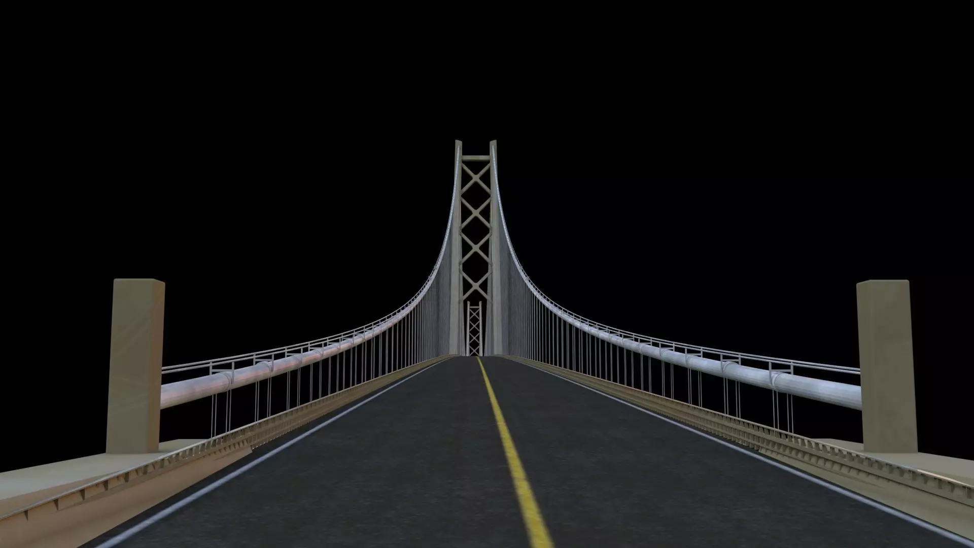 hi details metal bridge 3D model_0