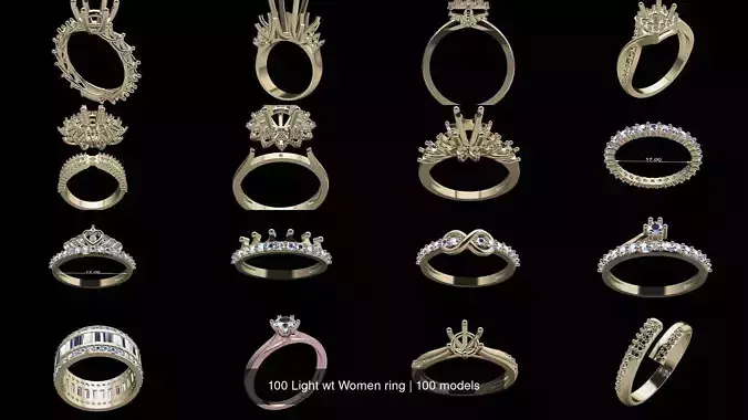 100 Light wt Women ring 3D Model Collection