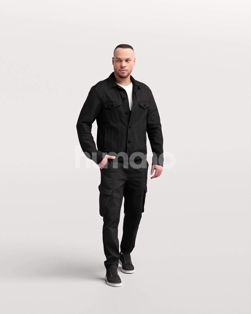 Humano Man walking in coat -2503-066-6797 3D model_4