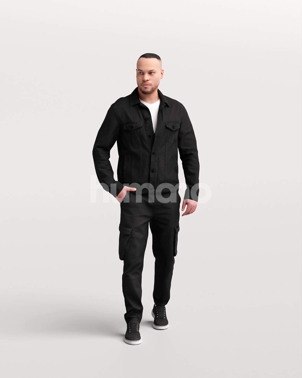 Humano Man walking in coat -2503-066-6797 3D model_6