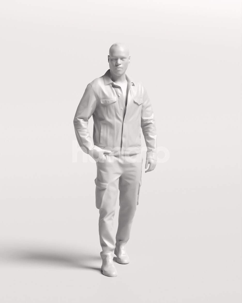 Humano Man walking in coat -2503-066-6797 3D model_3