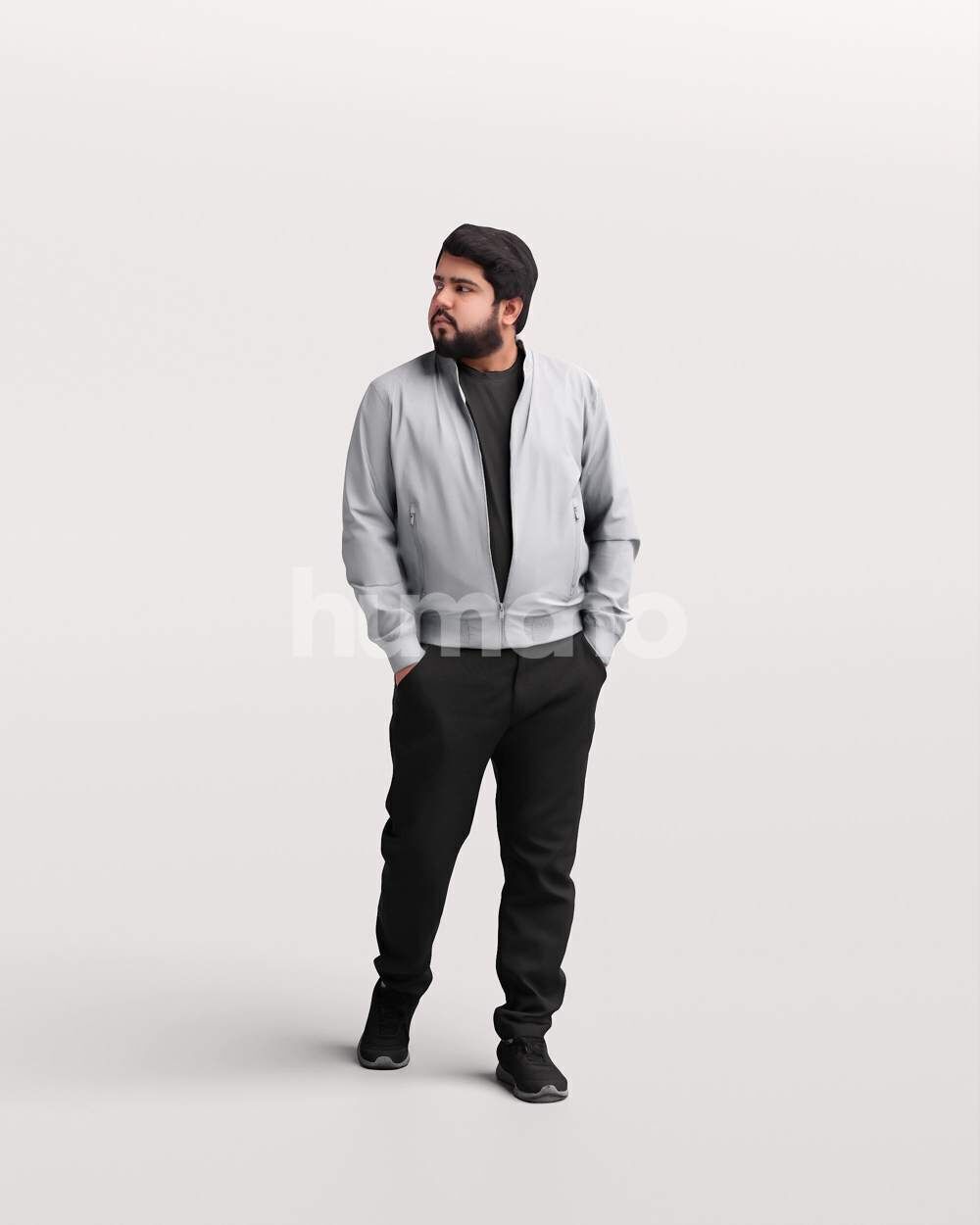 Humano Man walking in coat -2503-065-7048 3D model_12