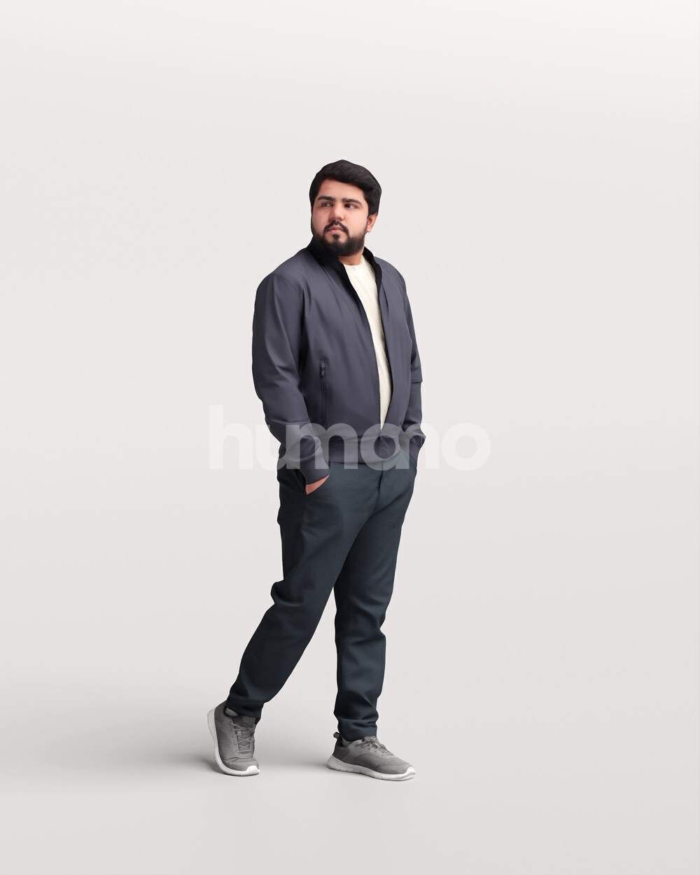 Humano Man walking in coat -2503-065-7048 3D model_5