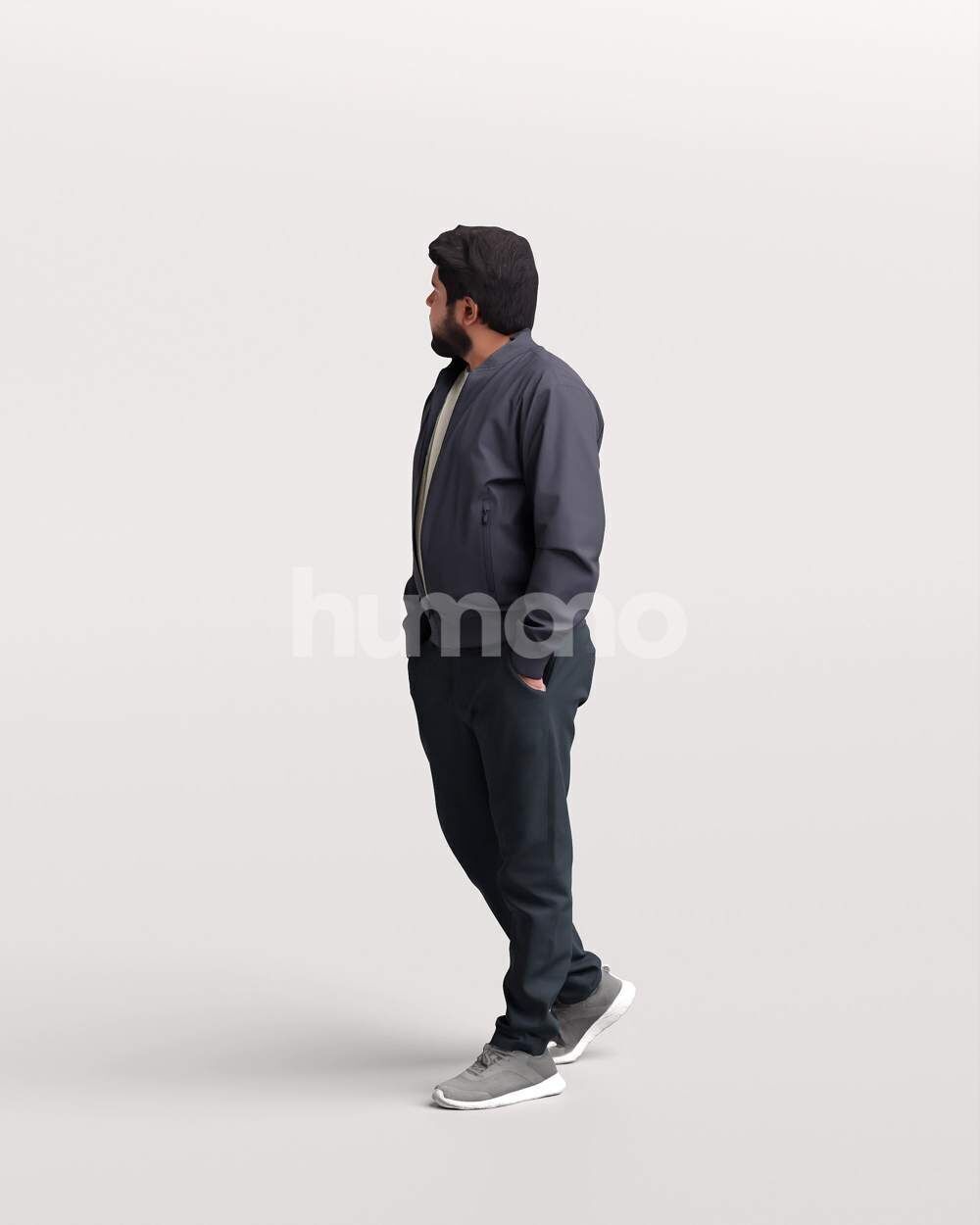 Humano Man walking in coat -2503-065-7048 3D model_8