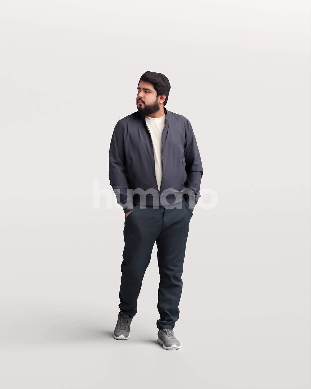 Humano Man walking in coat -2503-065-7048 3D model_4