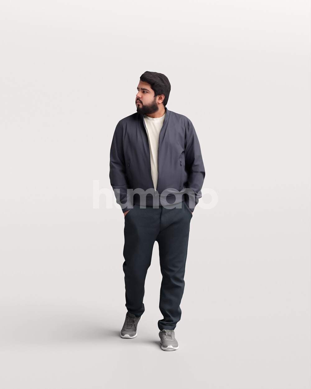 Humano Man walking in coat -2503-065-7048 3D model_6