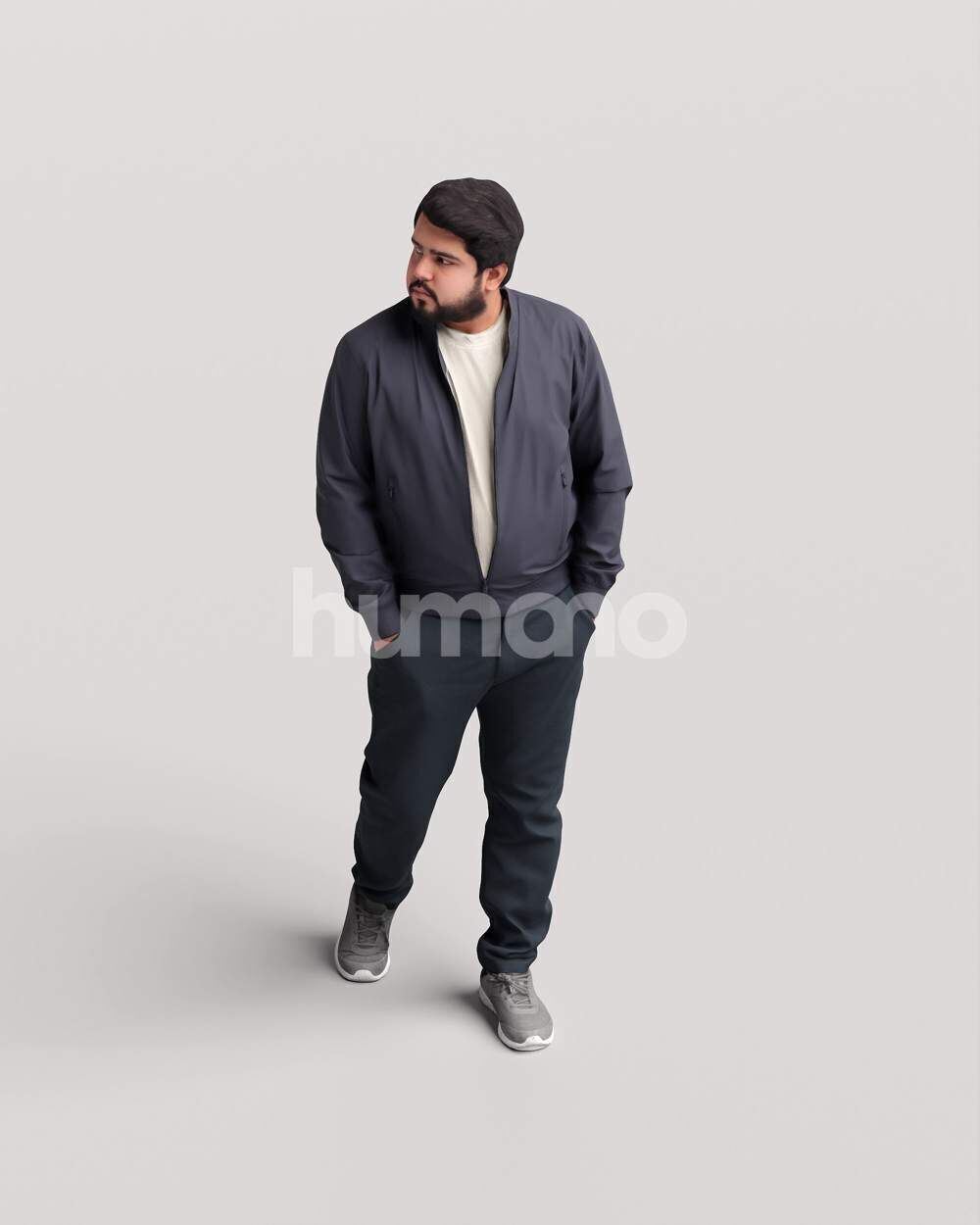 Humano Man walking in coat -2503-065-7048 3D model_11